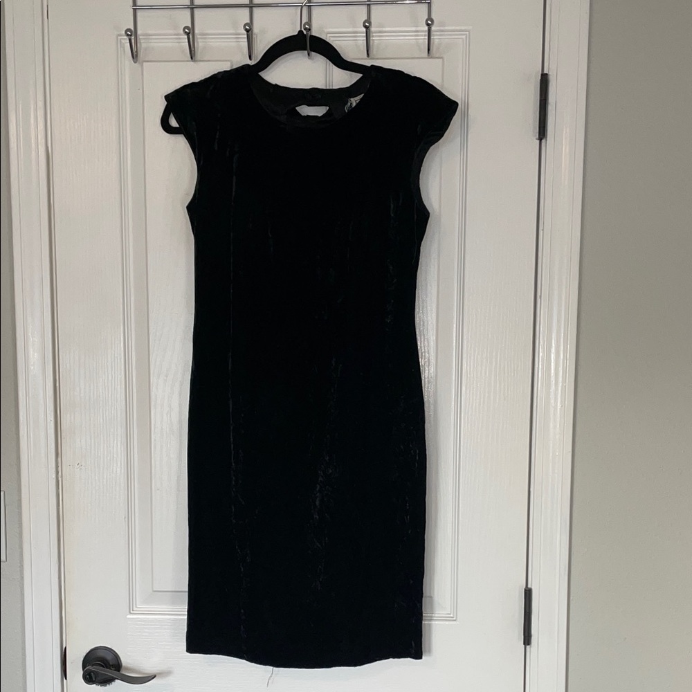Karin Stevens Black Velvet Mini Dress